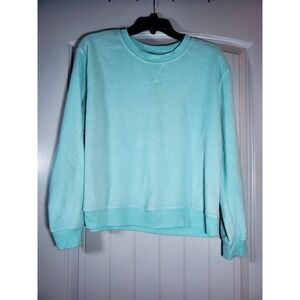 Mint Green Fleece Sweatshirt Pullover Crewneck Long Sleeve Soft Casual L (11-13)